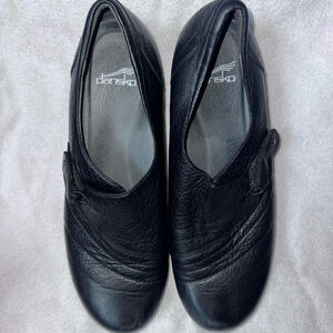 EUC Woman’s Size 10.5-11 Dansko Franny Black Milled Nappa Leather Comfort Shoes